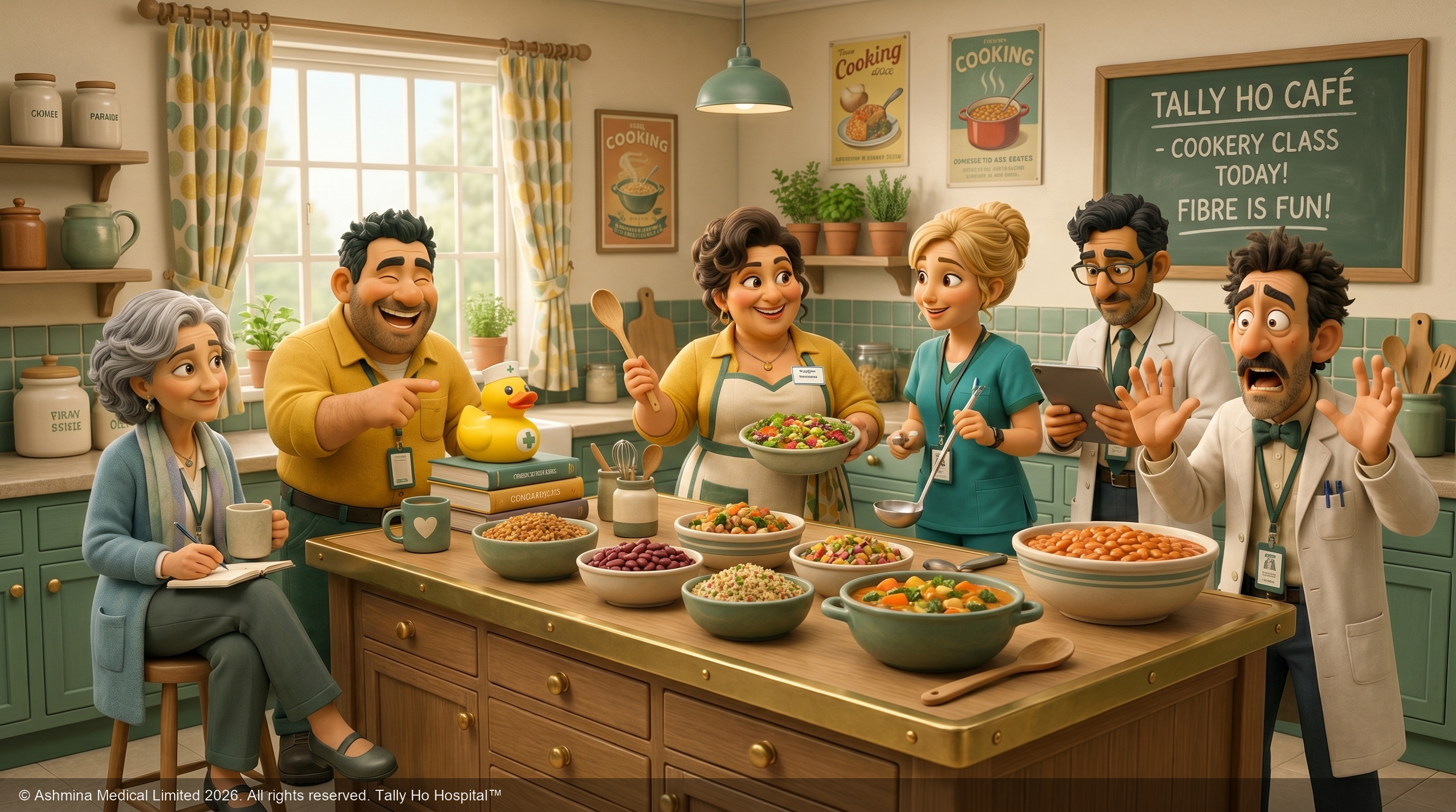 Cynthia Cinnabon leading a cookery class with Tally Ho colleagues